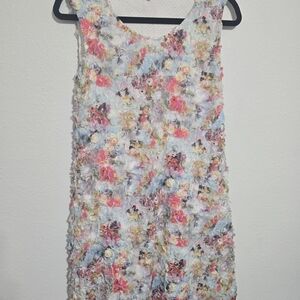 Floral Textured Mini Dress